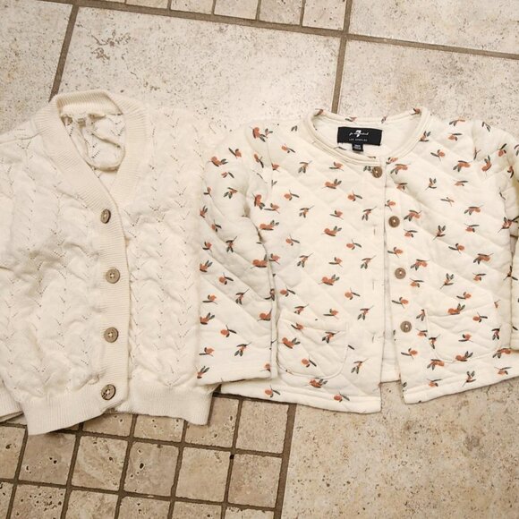 7 for All Mankind and Jessica Simpson Little Girl Bundle of Jacket & Sweater 24M - Picture 1 of 6